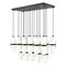 Z-Lite Cayden Linear Chandelier, 17-Light, 18in W x 42in L x 16.75in H, Matte Black/Clear + Etched Opal 1946P-17L-MB - alternate 1